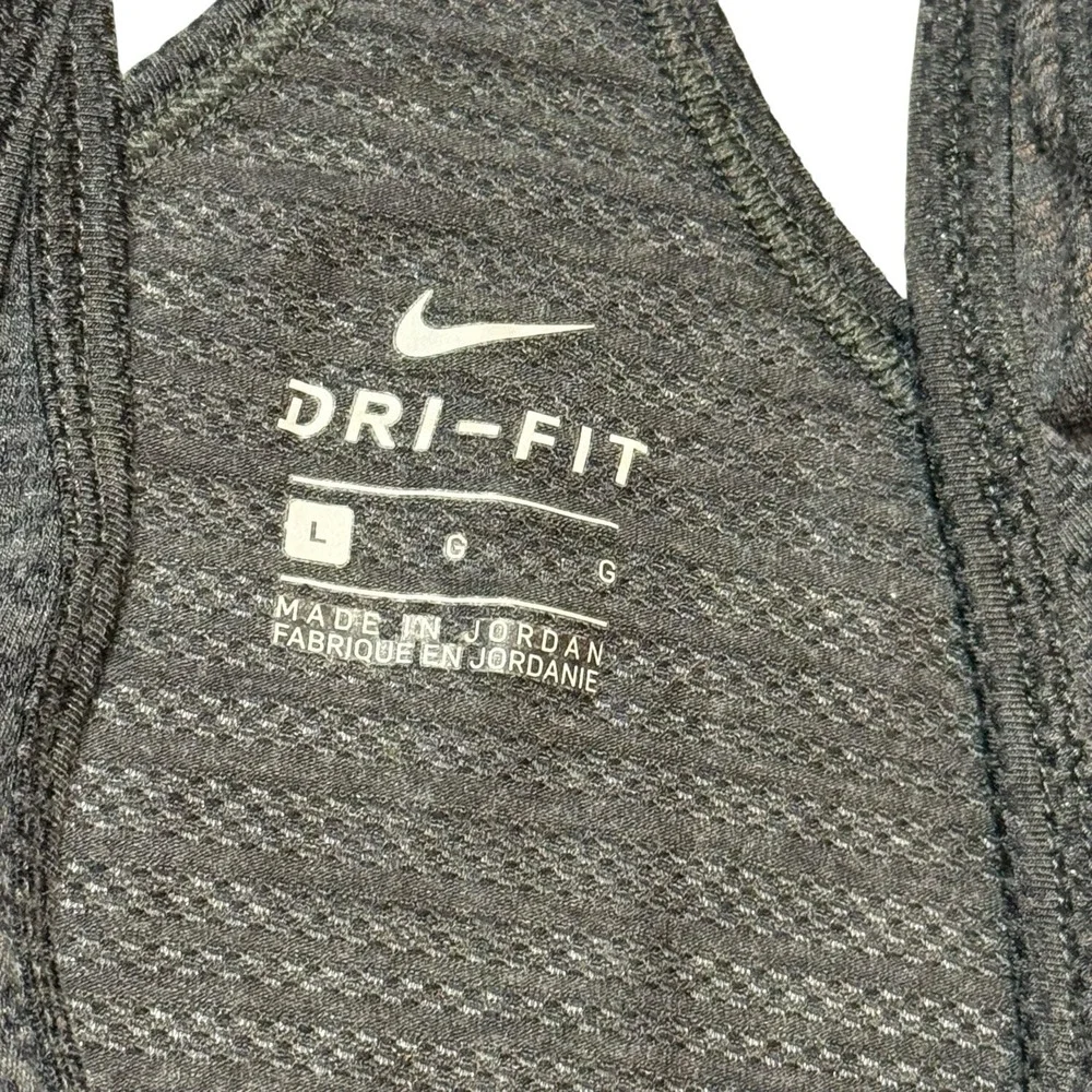 Nike Shirt Women Large Gray‎ Dri Fit Oversized Crop Racerback Tank Top Swoosh